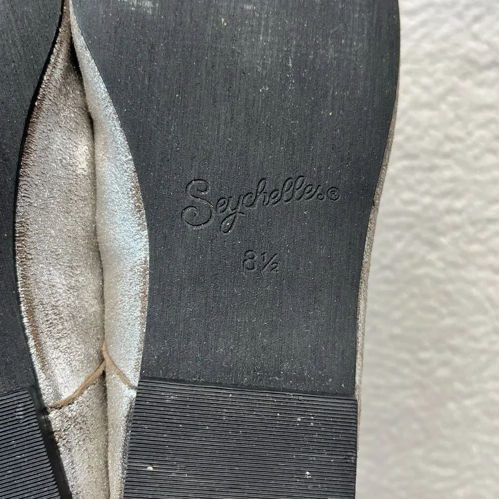 Seychelles Flats Womens 8.5 Distressed Metallic Leather Ballet Minimalist Corp